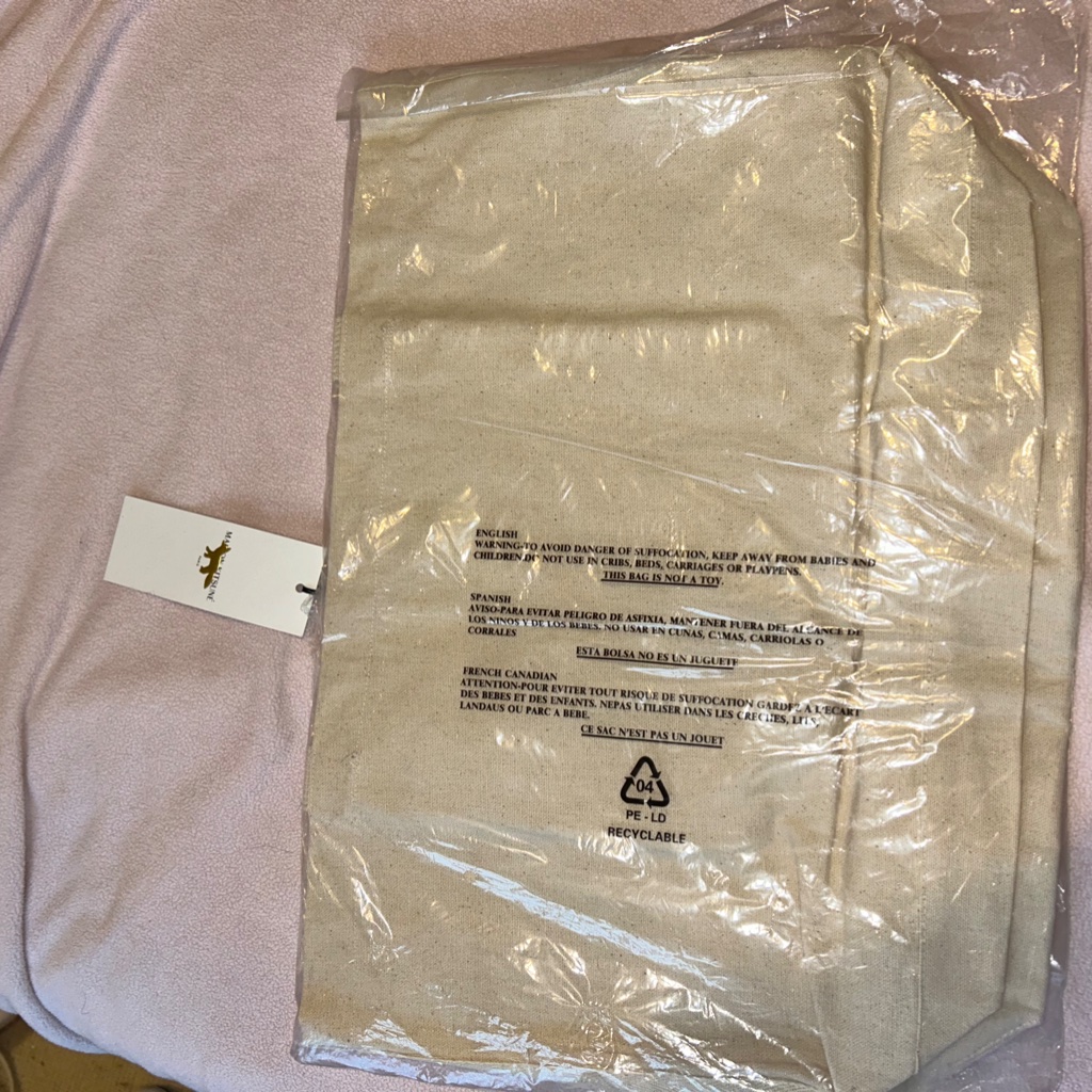 Maison Kitsun X Gfda| Canvas Tote | Nwt Cafe Kitsune | Ecru W/Blue Lettering — image 4 of 5